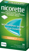 Nicorette® FreshFruit Gum 2 mg léčivá žvýkací guma, 30 žvýkaček