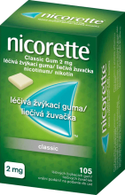 Nicorette® Classic Gum 2 mg léčivá žvýkací guma, 105 žvýkaček