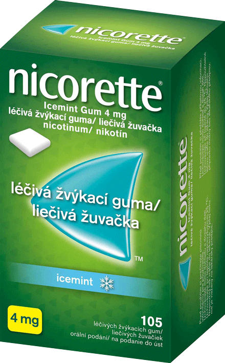 Nicorette® Icemint Gum 4 mg léčivá žvýkací guma, 105 žvýkaček