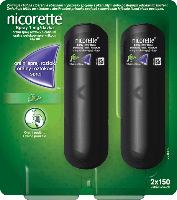 Nicorette® Spray 1 mg/dávka orální sprej, roztok duopack (2x13,2ml)